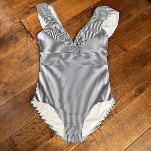 Striped Blue and White Swimsuit